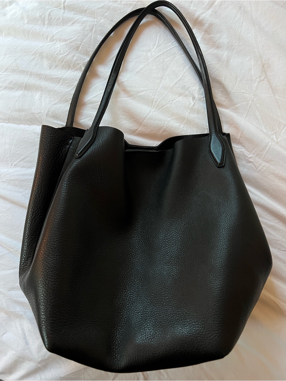 Madewell Black Leather Tote Bag